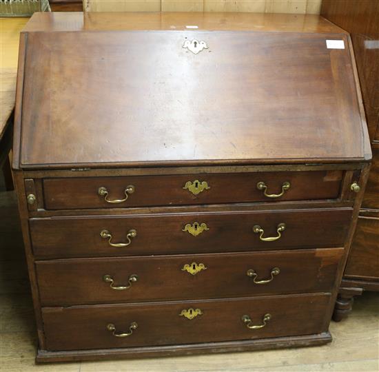 A Georgian mahogany bureau W.95cm